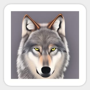 Wolf Face Illustrated In Pastels Sticker